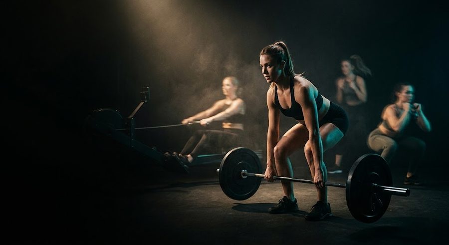 Members training together in a strength class