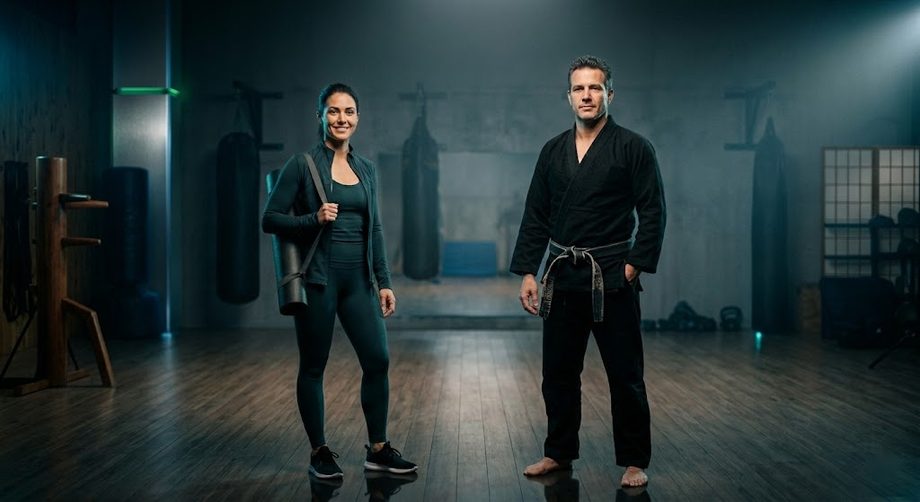 A fitness studio owner and a martial arts academy owner in their training space